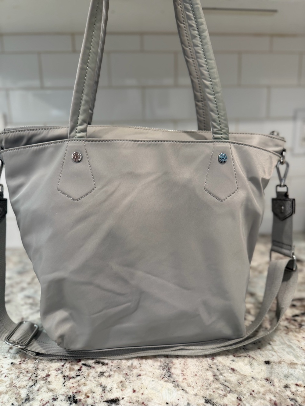 Light Gray Women’s Tote Bag with Convertible Strap - Picture 11 of 16